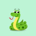 Cute cartoon Snake.Baby green snake Royalty Free Stock Photo