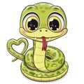 Cartoon Snake isolated on a white background