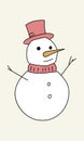 Cute cartoon snowman. Vector illustration Royalty Free Stock Photo