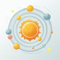 Cute Cartoon Solar System with Planets Illustration Royalty Free Stock Photo