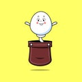 Cute cartoon sperm character out from pocket