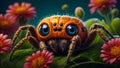 Cute cartoon spider character concept eye kind