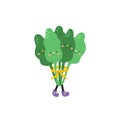 Cute cartoon spinach illustration on a white background Royalty Free Stock Photo