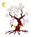 Cute cartoon spooky tree Royalty Free Stock Photo