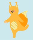 Cute cartoon squirrel. Flat style. Vector isolated illustration