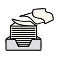 cute cartoon of a stack of office papers Royalty Free Stock Photo