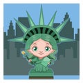 Cartoon Statue of Liberty illustration