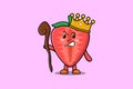 Cute cartoon Strawberry wise king with gold crown