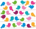 Cute Cartoon Style Bird Silhouettes in Vector Format Royalty Free Stock Photo