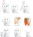 Cute cartoon style kawaii chaRracter teeth Royalty Free Stock Photo