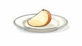 A cute cartoon Style ofA clean white plate with a single piece of fruit Royalty Free Stock Photo
