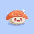 Cute cartoon style salmon sushi design