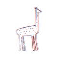 Beautifull Triple Conture of Giraffe With Dots Isolated Vector Illustration Royalty Free Stock Photo