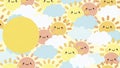 Cute Cartoon Sun and Clouds Pattern Background Royalty Free Stock Photo