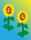 Sunflowers With Polka Dot Bows Royalty Free Stock Photo