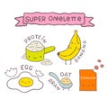 Cute cartoon Super omelette recipe