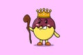 Cute cartoon Sweet potato king with golden crown Royalty Free Stock Photo