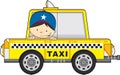 Cartoon Yellow Taxi Cab