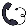 cute cartoon of a telephone handset Royalty Free Stock Photo