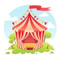 Cute cartoon tent show circus Royalty Free Stock Photo