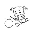 Cute cartoon Thai traditional vector illustration on white background.