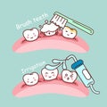 Cute cartoon tooth brush concept Royalty Free Stock Photo