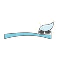 Cute cartoon tooth brush with tooth paste and sunglasses vector funny illustration Royalty Free Stock Photo