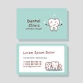 Cute cartoon tooth business card