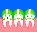 Cute cartoon tooth character wearing American Football hat.