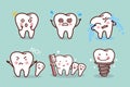 Cute cartoon tooth expression