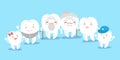 Cute cartoon tooth family