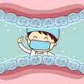 Cute cartoon tooth invisible braces Royalty Free Stock Photo