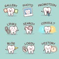 Cute cartoon tooth set Royalty Free Stock Photo