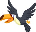 Cute cartoon toucan bird flying Royalty Free Stock Photo