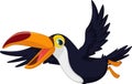Cute cartoon toucan bird flying Royalty Free Stock Photo
