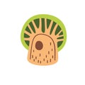 Cute cartoon tree vector. Pretty forest plant icon, sign for eco logo. Emblem for workshop working with wood.