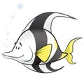 Cute Cartoon Tropical Fish Illustration. Royalty Free Stock Photo