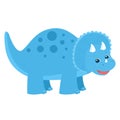 Cute cartoon vector blue dinosaur for kids