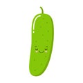 Cute cartoon vector cucumber isolated on white background