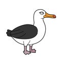 Cute cartoon vector illustration of an albatross Royalty Free Stock Photo