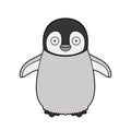 Cute cartoon vector illustration of a baby penguin Royalty Free Stock Photo