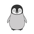Cute cartoon vector illustration of a baby penguin Royalty Free Stock Photo