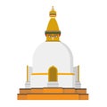 Cute cartoon vector illustration of a Buddhist Stupa