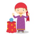 Cute cartoon vector illustration of a fortune teller Royalty Free Stock Photo