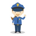 Cute cartoon vector illustration of a policewoman. Women Professions Series