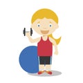 Cute cartoon vector illustration of a trainer. Women Professions Series