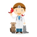 Cute cartoon vector illustration of a veterinarian