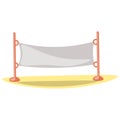 Cute cartoon vector illustration of volleyball net. Summer sport kids activity equipment - volleyball net for plays. Net Royalty Free Stock Photo