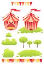 Cute cartoon vector tent show circus Royalty Free Stock Photo