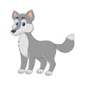 Cute cartoon vector wolf. Arctic animal. Isolated on white back Royalty Free Stock Photo